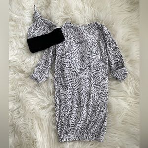 Everly grey gown and hat